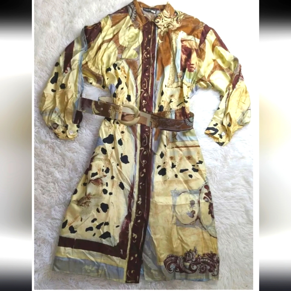 Vintage Louis Feraud Silk Dress Abstract Wearable Art